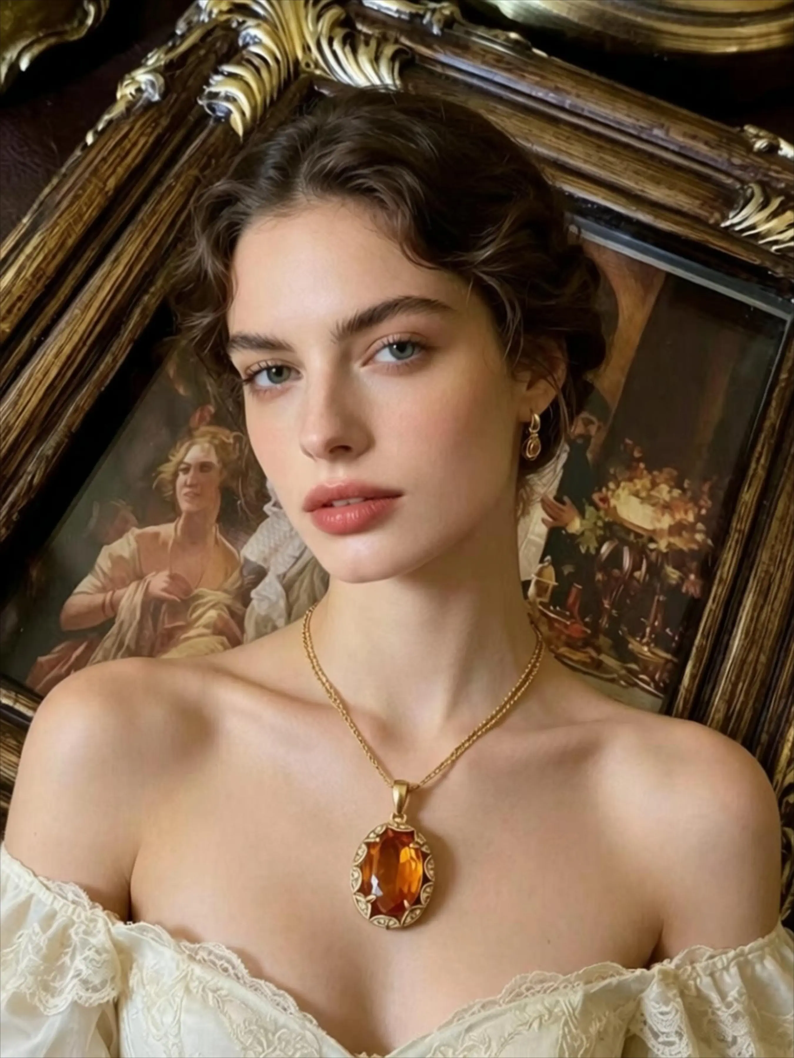 Vintage Eco-Friendly Copper Pendant Necklace, Elegant Snake Chain, Lightweight Luxury Unique Design Daily Wear Collarbone Chain for Women, Statement Necklace