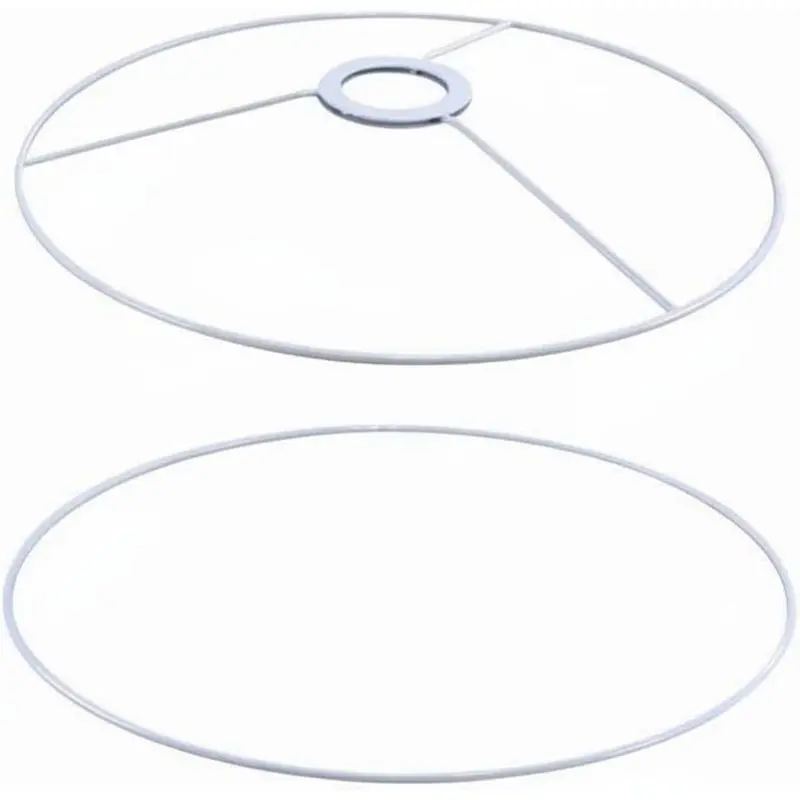 Round Lamp Shade Support Metal Construction Wire Lampshade Frame Easy Assembly Lampshade Rings Set for Crafters, DIY Hobbyists 300MM