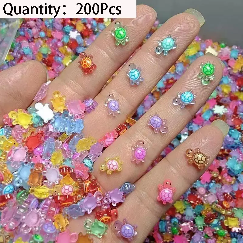 200pcs Mini Resin Turtles,Luminous Turtle Decoration, Miniature Turtle Figurine, Turtle Garden Statue for DIY Garden Decoration, Glow In The Dark, Decoration Items, Room Decor