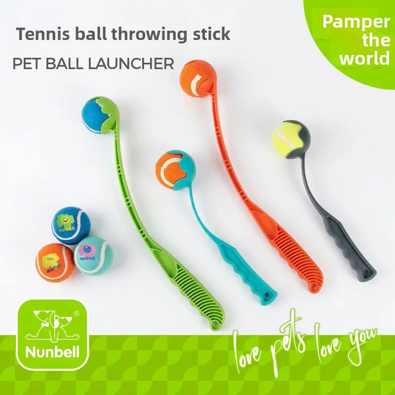 Nunbell Dog Toy Throwing Rod Training Ball Launcher Outdoor Interactive Tennis Ball Launcher Dog Teaser Ball