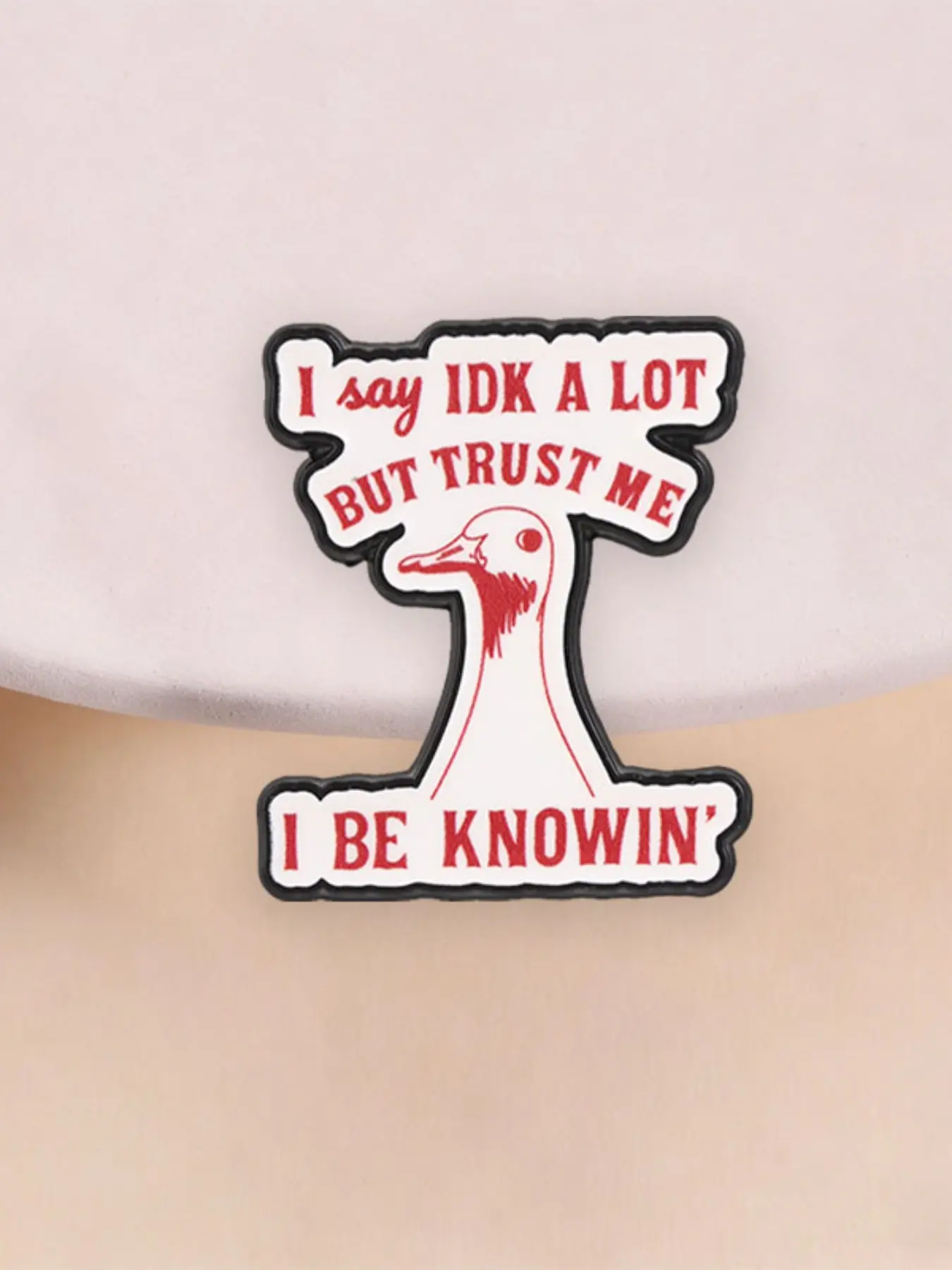 Funny Idk Goose Enamel Pin, Sarcastic Viral Internet Slang Meme Brooch, Unique Fashion Accessory, Perfect Gift Idea, Enamel Lapel Pins