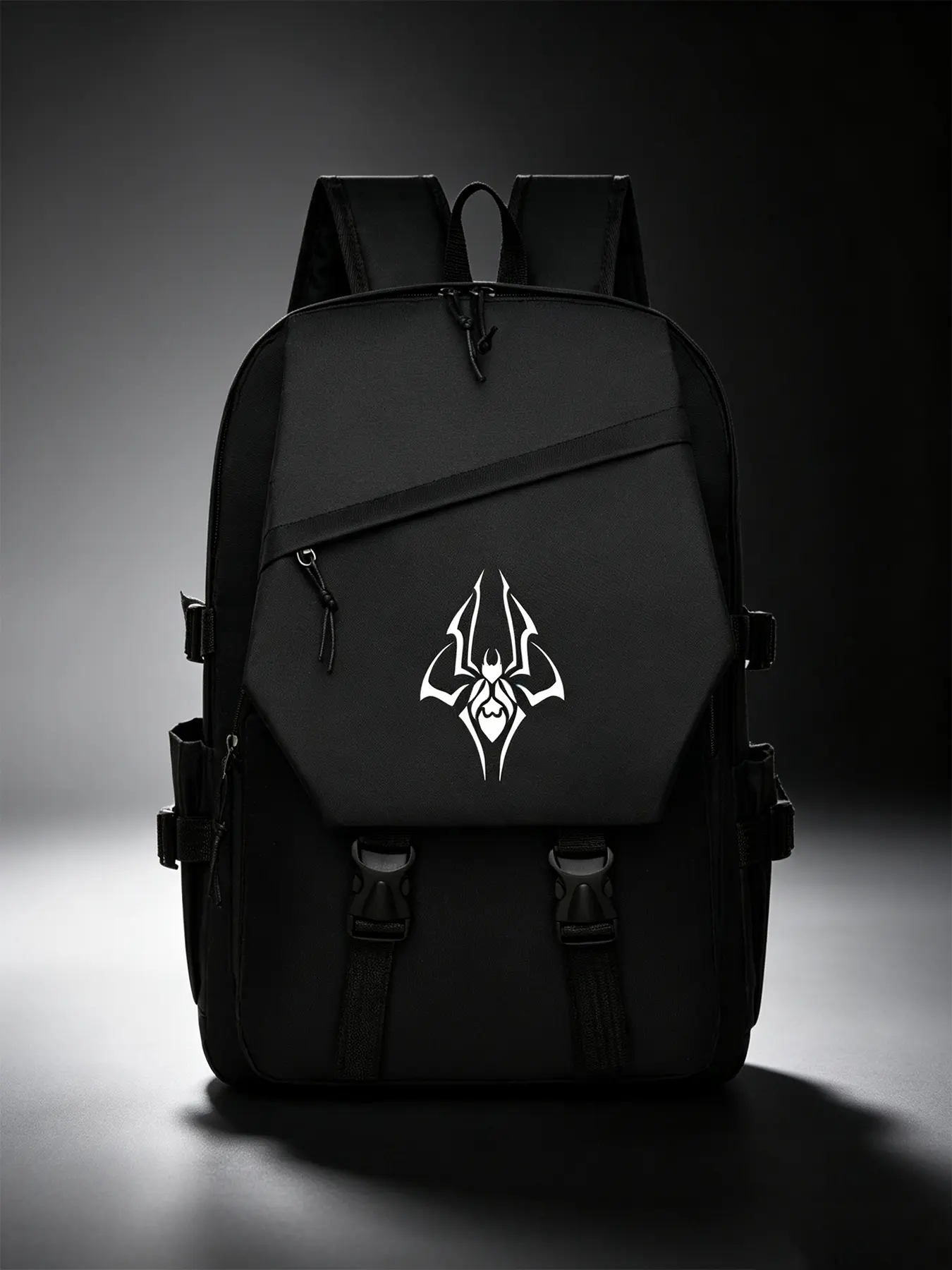 Spider Pattern Casual Backpack, Large Capacity Laptop Travel Bag with Zipper Closure & Comfortable Shoulder Straps, School Backpack for Middle & High School Students, Men's Computer Document Bag