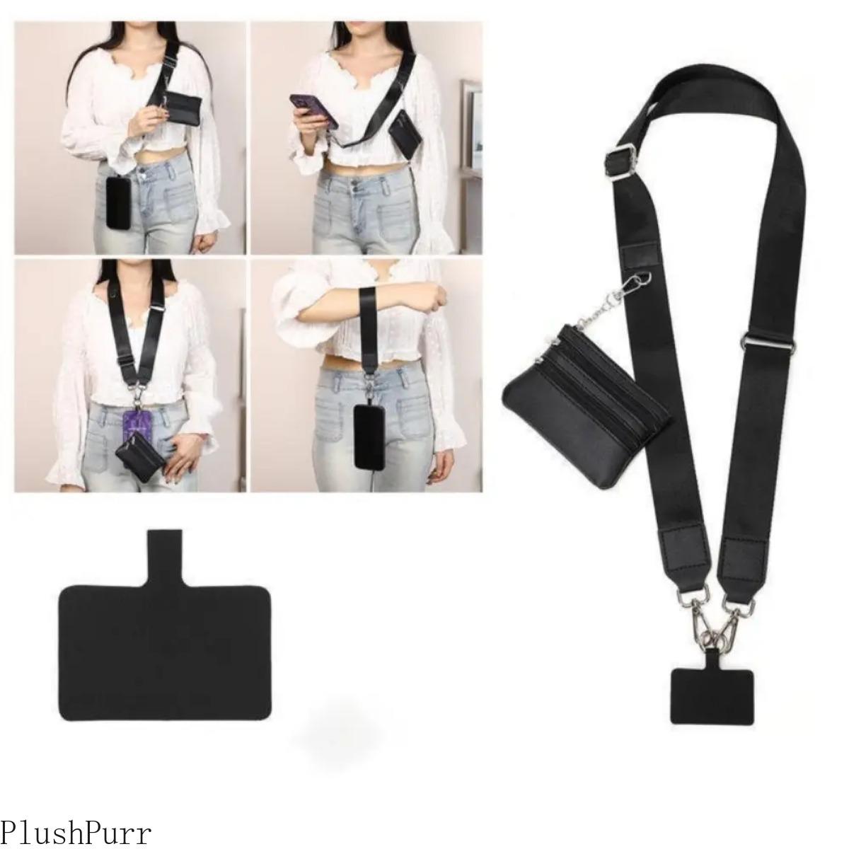 TikTokShopBlackFriday 4-Pack Crossbody Phone Wallet Straps with Adjustable Zipper Pocket, Hands-Free Cellphone Bag for Women, Lightweight Travel Purse for Daily Use, Beige Smartphone Holder, Ideal Gift for Mother's Day or Birthdays