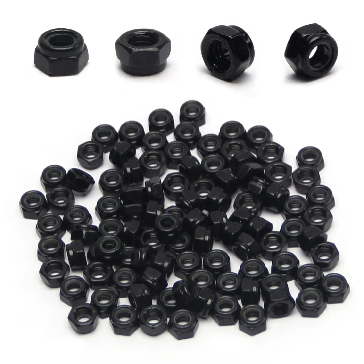 M4 Locknuts Nylon Inserted  Nut for RC   Printer | 100 count Metric Hex Lock Nuts Self-Lock Nylon Insert M4x0.7mm Carbon Steel Self Locking 7mm Hex Nut Driver