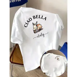 Men'S T-Shirt, Ciao Bella, Featuring Stylish Front And Back Prints, Perfect for Casual Outings And Workouts, with a Unique Double-Sided Design