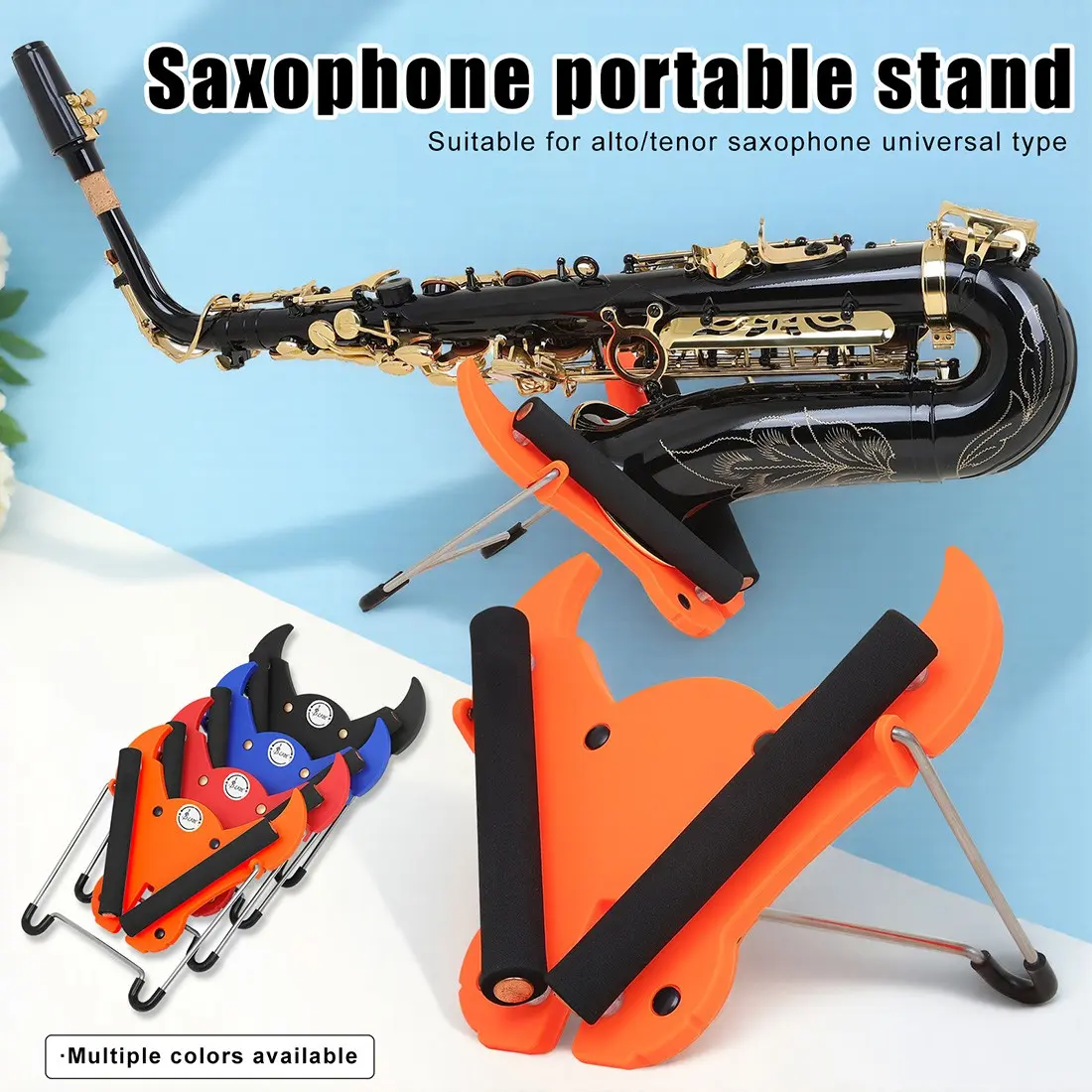 Slade Stainless Steel Alto Saxophone Stand, Bull Head Design, Durable Music Equipment Holder, Perfect for Musicians & Enthusiasts