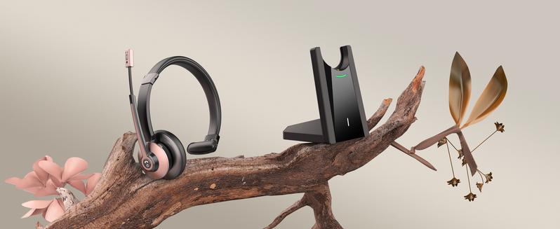 Bluetooth Headset,Trucker Wireless with Mic,Bluetooth Headset with Dual Noise Cancelling Microphone & Mute Button, 55Hrs Working Time PC Headset for Cell Phones, Computer, Truck Driver Audio Headphone