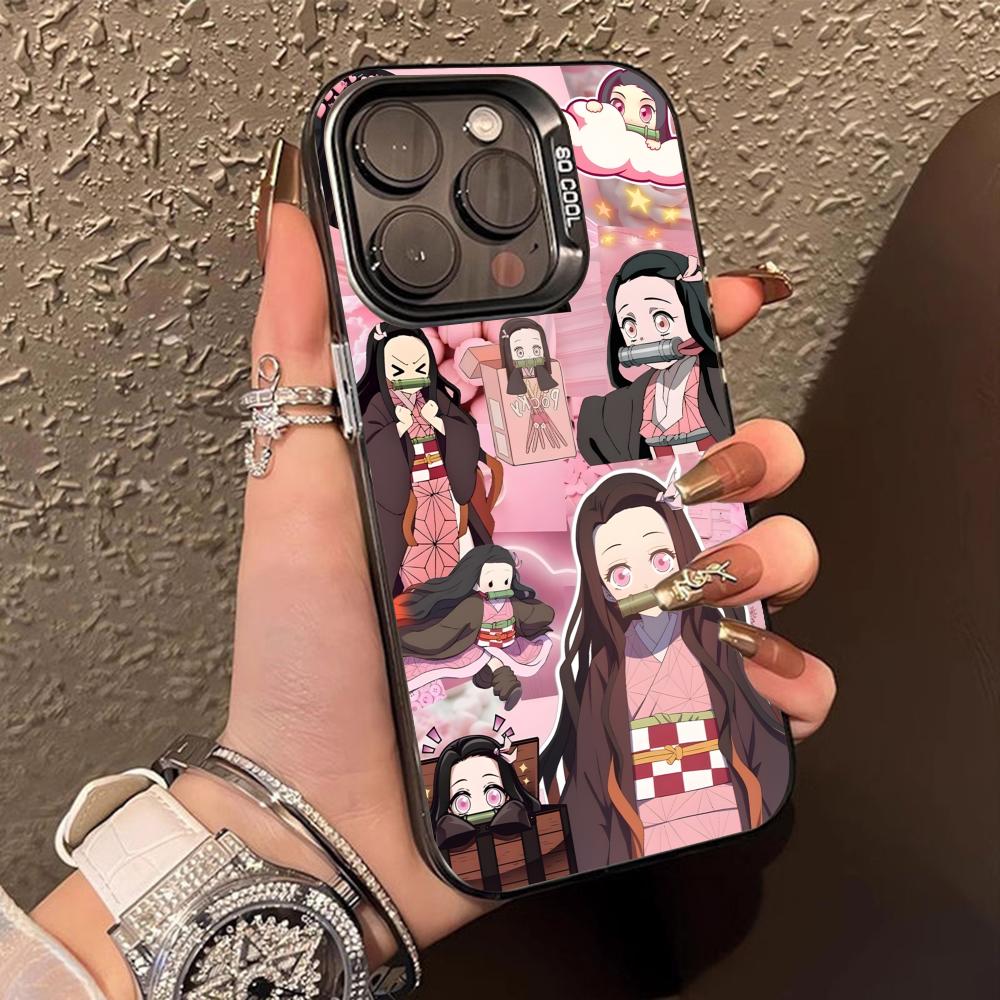 Blade Extinction Anime Nezuko Phone Case for iPhone 17 16 15 14 13 12 11 X XR XS 8 7 Air Pro Max Plus Translucent Colorful Cover