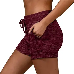 Stretchy Women's Sports Shorts with Adjustable Waistband for Yoga and Casual, Quick Dry Pants