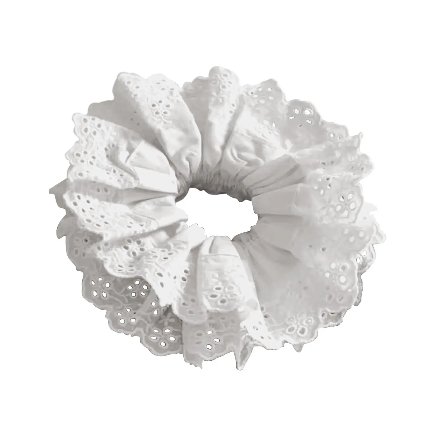 White Scrunchie,  Lace Scrunchies for Women | 7 Inch  Scrunchie, Satin Big Scrunchies White Hair Ties for Women Girls Thick Thin Hair