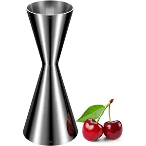 Professional Bartender Jigger, Thickened 18/8 Stainless Steel Japanese Style Double Jigger with Laser Etched Measurements, No Curled Lip Design,for Home & Bar Use (1oz/2oz, 10ml/20ml/30ml/45ml)