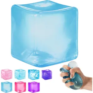 Ice Cube Squishy Fidget Toy – Slow Rise Squeeze Sensory Toys, Multiple Ways to Play, Stress Ball for Anxiety Relief, Focus Enhancement, Brain Relaxation & Strength Fosteringfidget toys