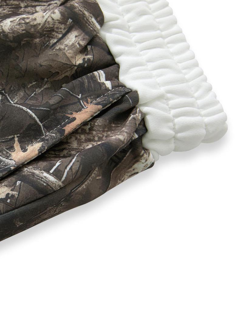 Unisex's Camo Print Sweatpants, Casual Streetwear Trousers for Daily Wear, Casual Chic Bottoms, Unisex Bottoms for Fall & Winter, Women