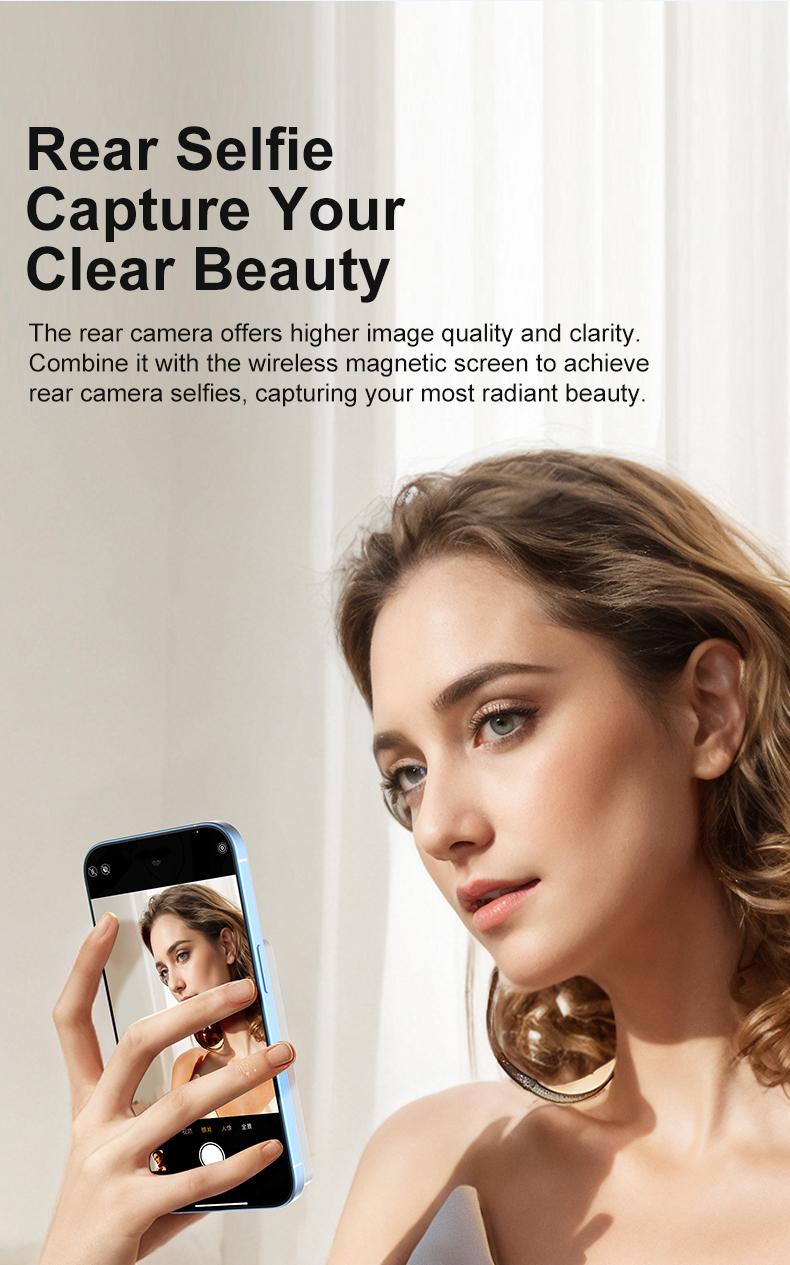 Magnetic Phone Monitor | Real-Time Selfie Screen for Rear Camera Vlogging & Live Streaming