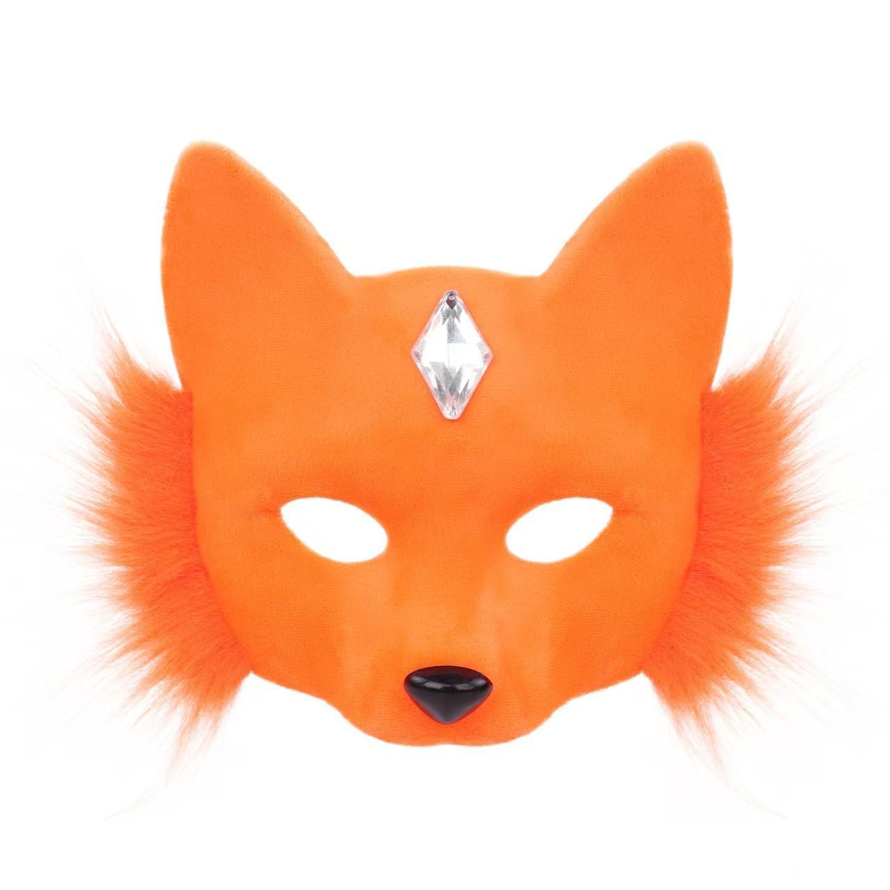 Half Face Fox Animal Mask Spooky Stylish Design Cosplay Prop Decorative Accessory For Costume Parties Role Play And Themed Events