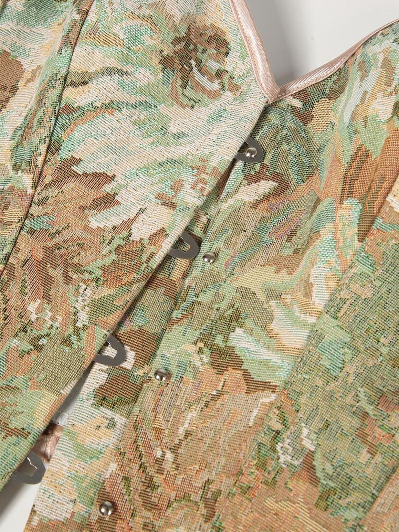 Women's Floral Print Shapewear Tops, Fashionable Lace Up Closure Corset, Shaper for Lady