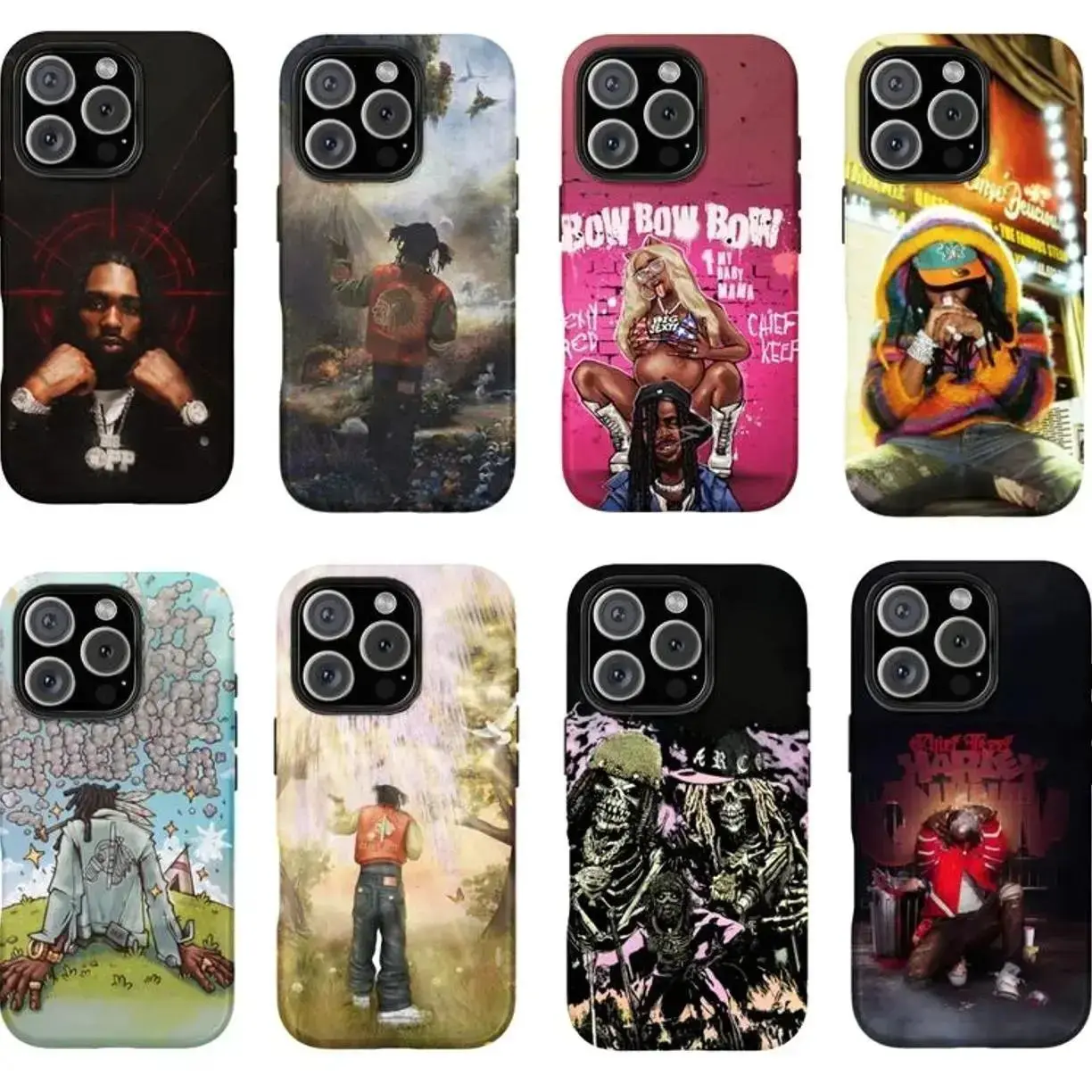 A rugged Chief Keef-themed phone case blending gaming and Drill/Hip-Hop aesthetics with an edgy street style; compatible with the iPhone 11–17 Pro Max/Plus and Samsung Galaxy S23–S25 series.