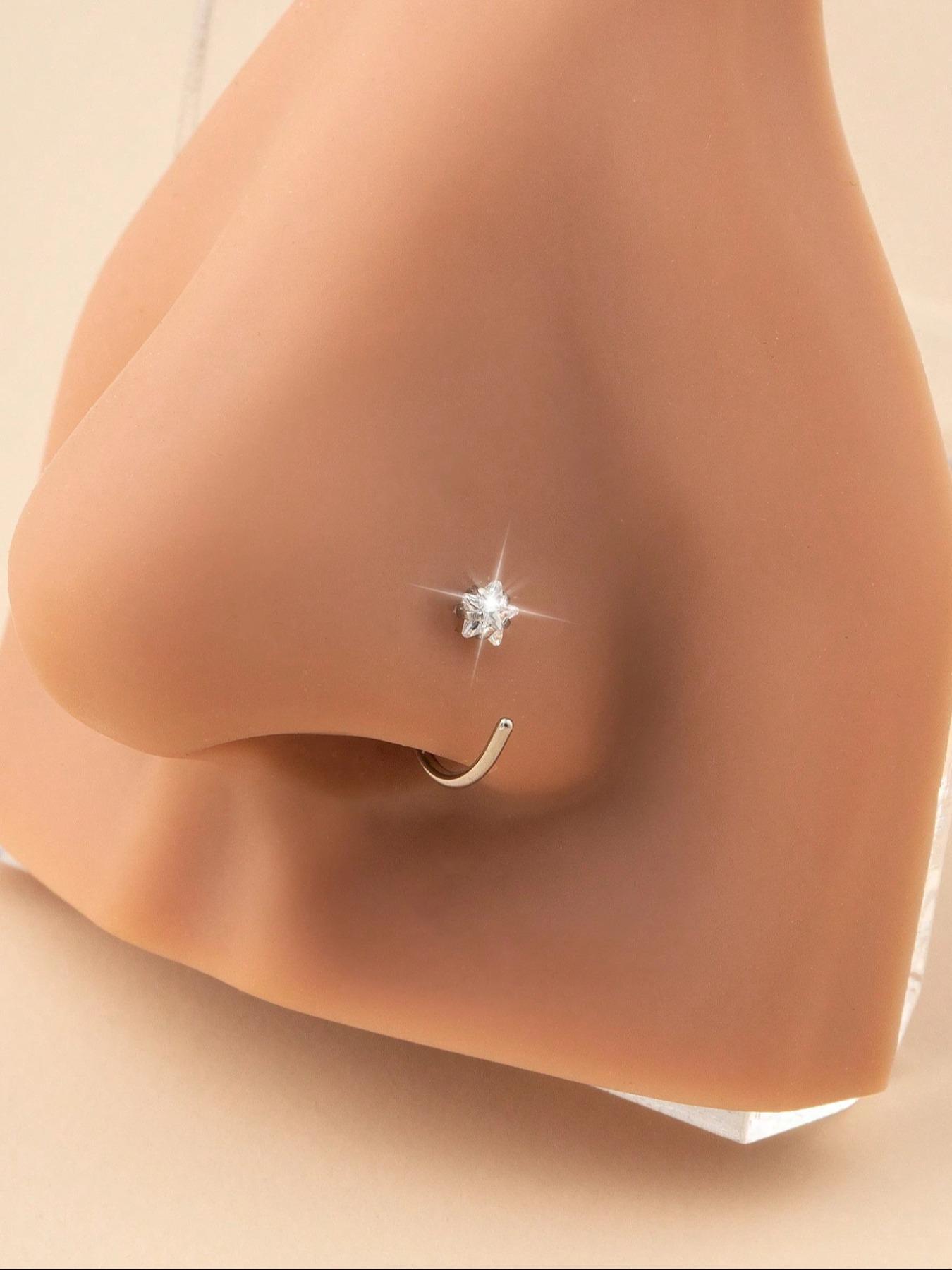 C-shaped Nose Ring, Stainless Steel Nose Ring, Fashionable Body Jewelry for Women & Men, Trendy All-match & Exquisite Jewelry for Birthday Gift, Nose Piercing Jewelry