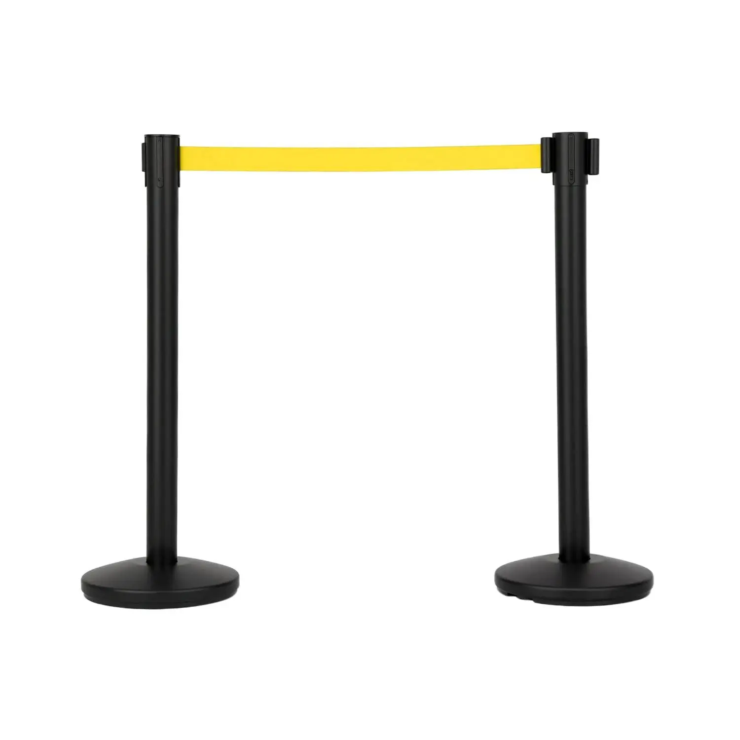 Garvee Crowd Control Stanchions Set - Retractable Belt Queue Barrier Posts, 6.5 ft Belt, 36 in Heavy-Duty Steel, Sand-Fill Hollow Base, Easy Assembly, Line Divider for Events