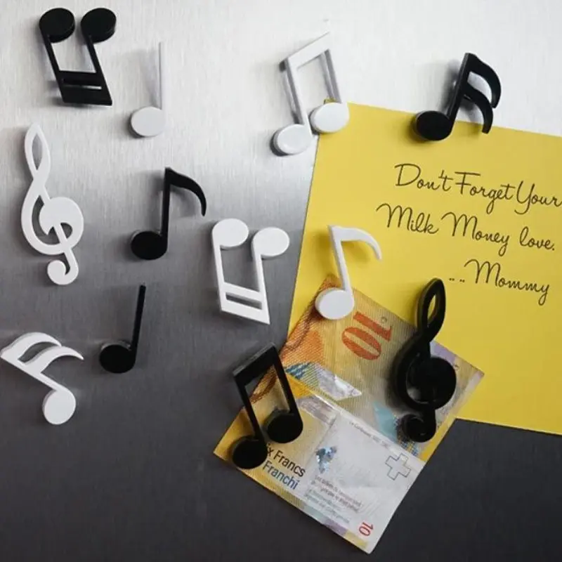 Fun Music Note Refrigerator Magnet, Creative Piano Sheet Music Memo Magnetic Refrigerator Sticker, Iron Magnet Decorative Refrigerator Decal, Refrigerator Magnets Set