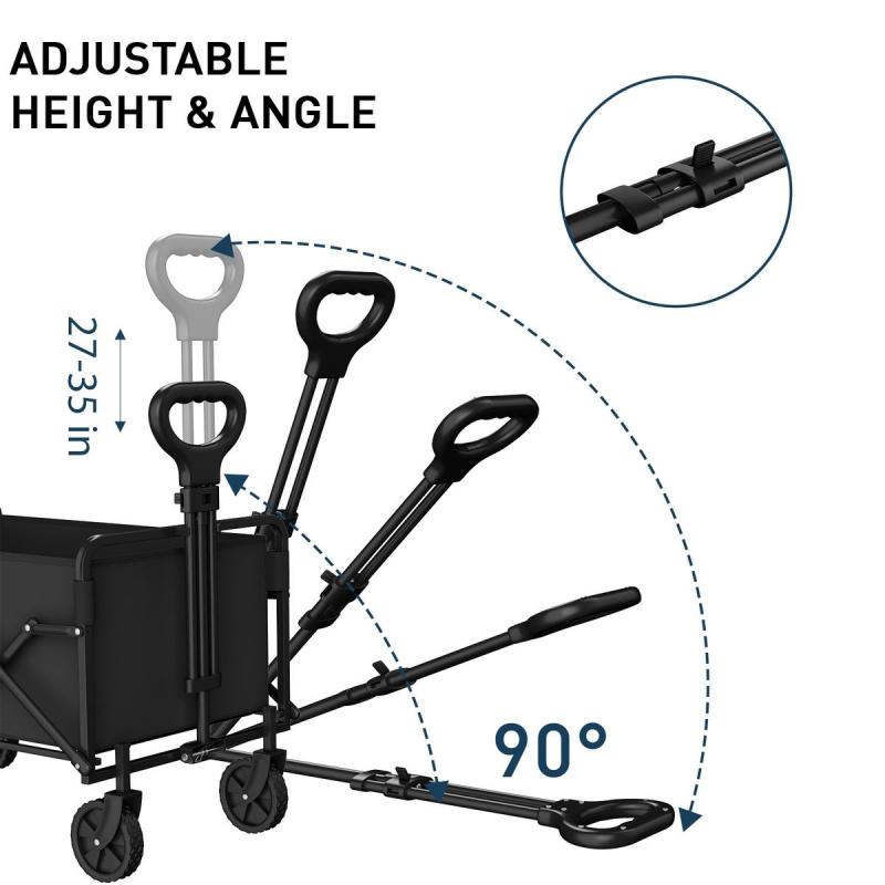330 lbs/220 lbs Load Capacity All-Terrain Folding Cart - Large Capacity ...