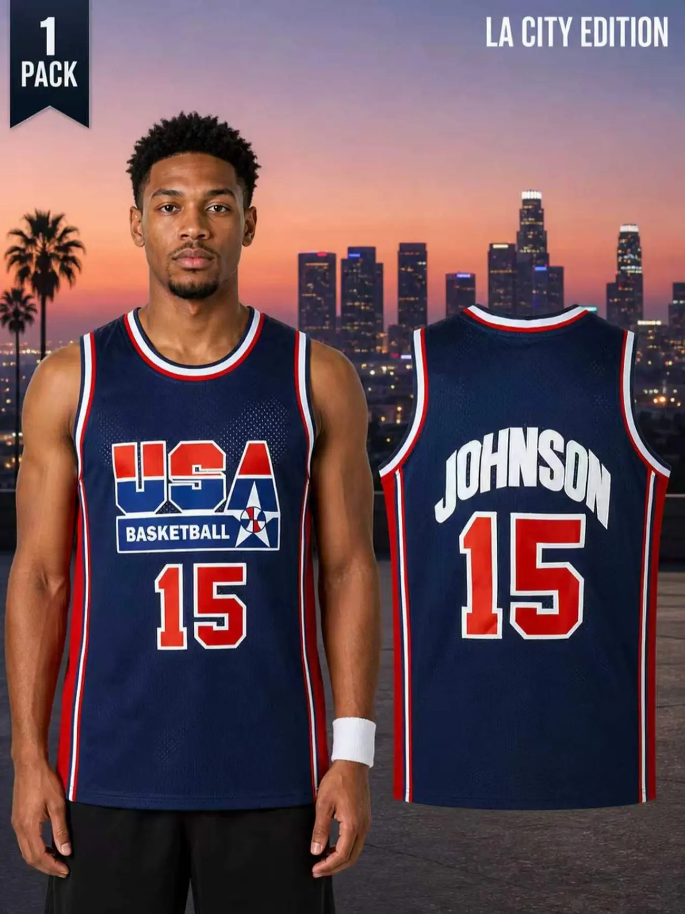 Classic #7 #9 #12 #15 USA National Team Stitched Basketball Jersey, Embroidered Number Letter Sleeveless Vest, Casual Sports Top, Embroidered Jerseys for Daily Wear & Game Day