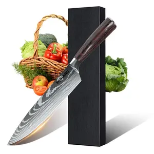 MDHAND Japanese Chef Knife - Damascus Style Stainless Steel Pro Kitchen Blade, Ideal for Cutting Food, Sushi Prep#DealsForYouDays