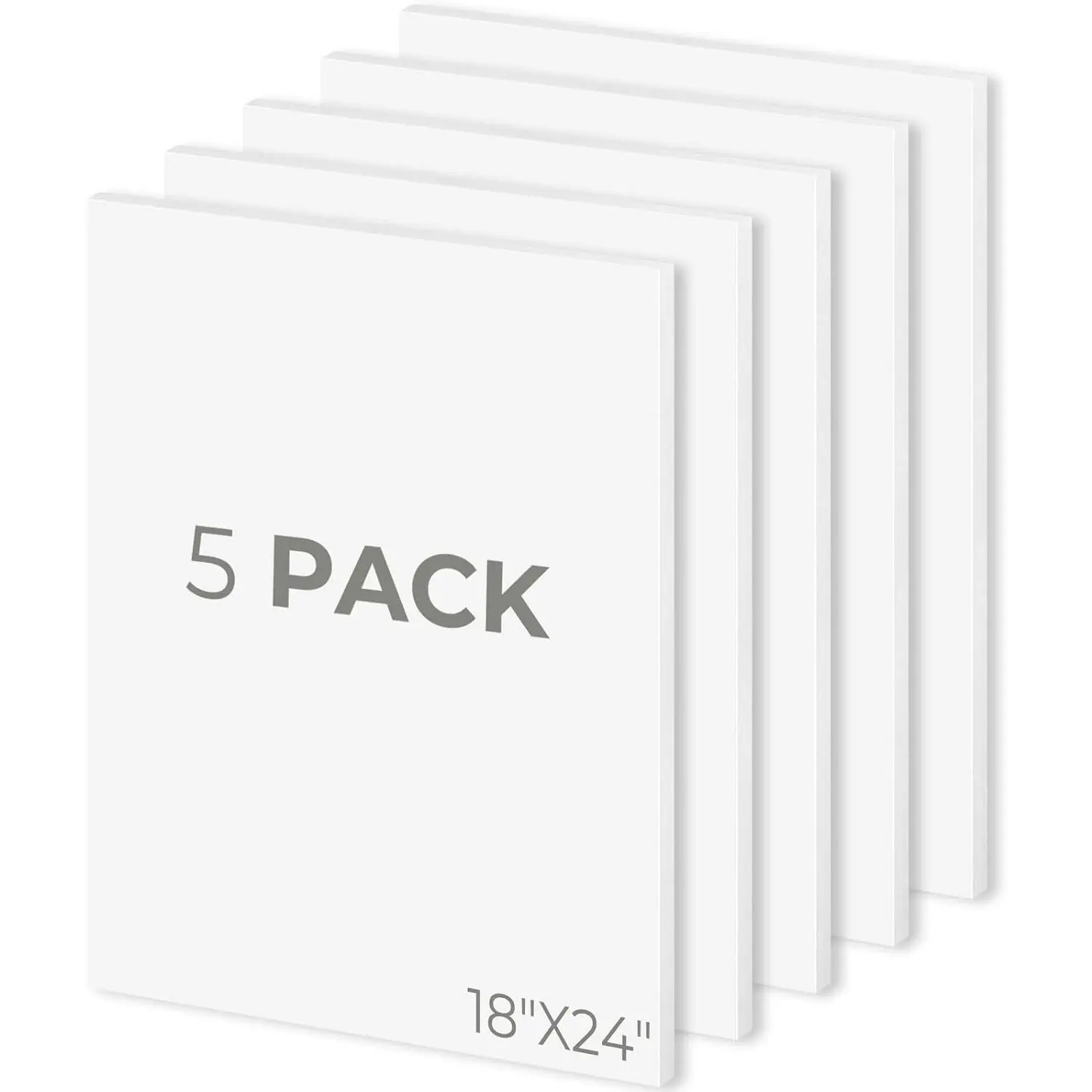 18x24 White Foam Boards Pack of 5, 1/8" Thick - Acid Free Rigid Polystyrene Foam Core Board, Anti-Buckling for Mounting, Crafts, Display, Presentation & Projects Report