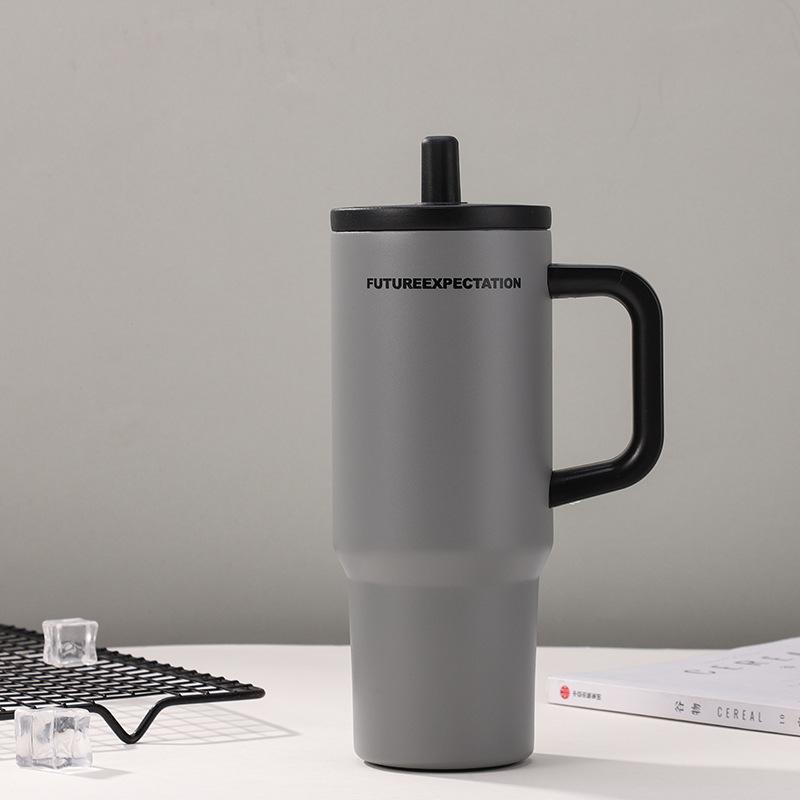 316 Stainless Steel Insulated Cup With Large Capacity For Outdoor, Car, And Office Use, Straw Cup With Convenient Handle For Keeping Drinks Cold Or Hot, Essential For Home Use