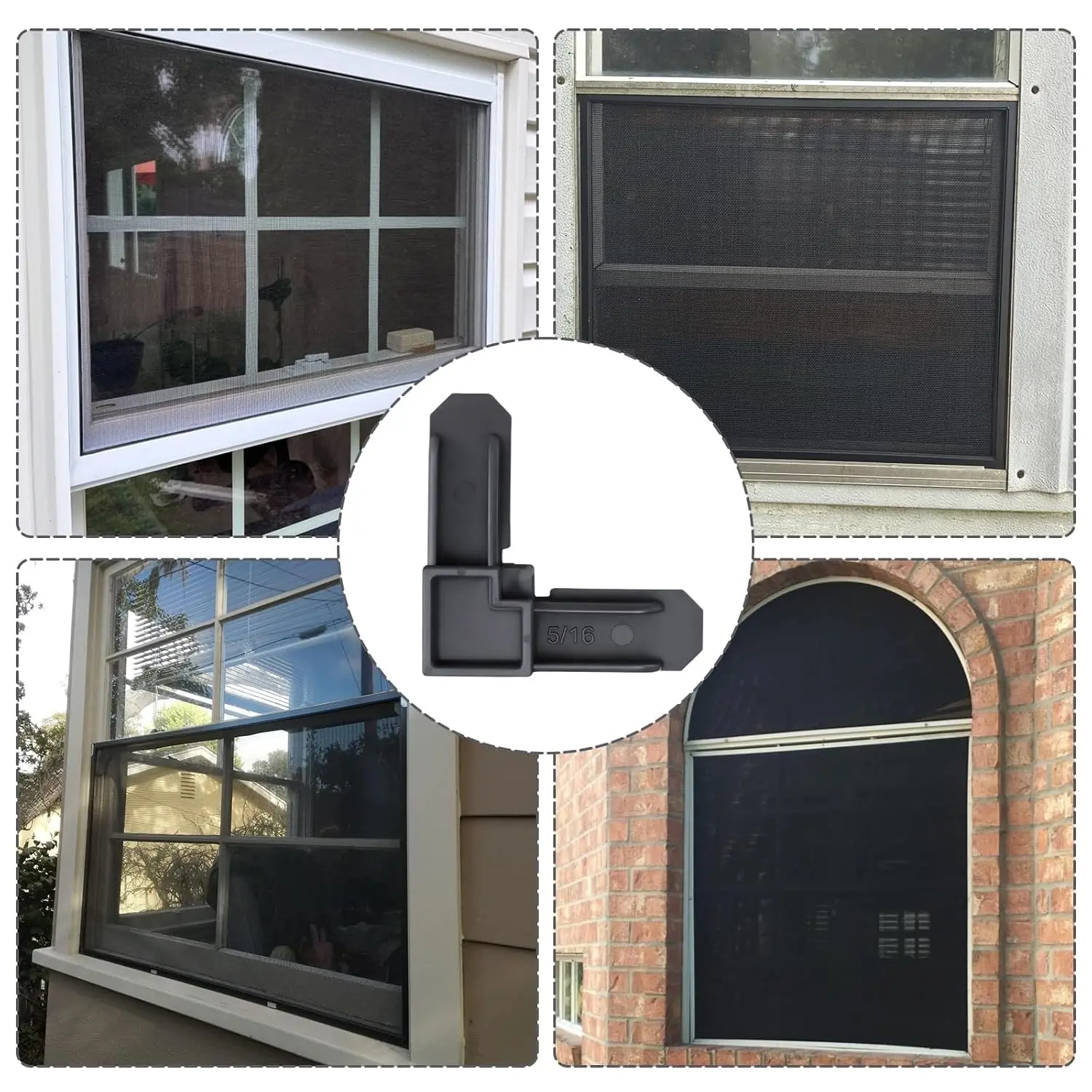 Screen Frame Corner Connectors, Replacement Inserts for Sliding Windows, Casement Windows, Screen Doors, Storm Doors, DIY Repair Accessories