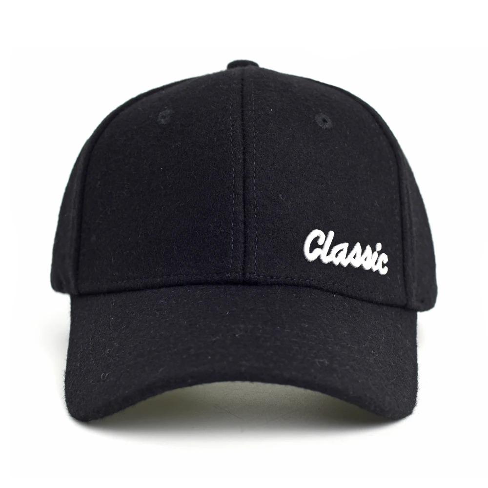 Autumn Winter Wool Baseball Cap Men Women Casual Dad Hat Adjustable Fashion Trucker Style Low Profile