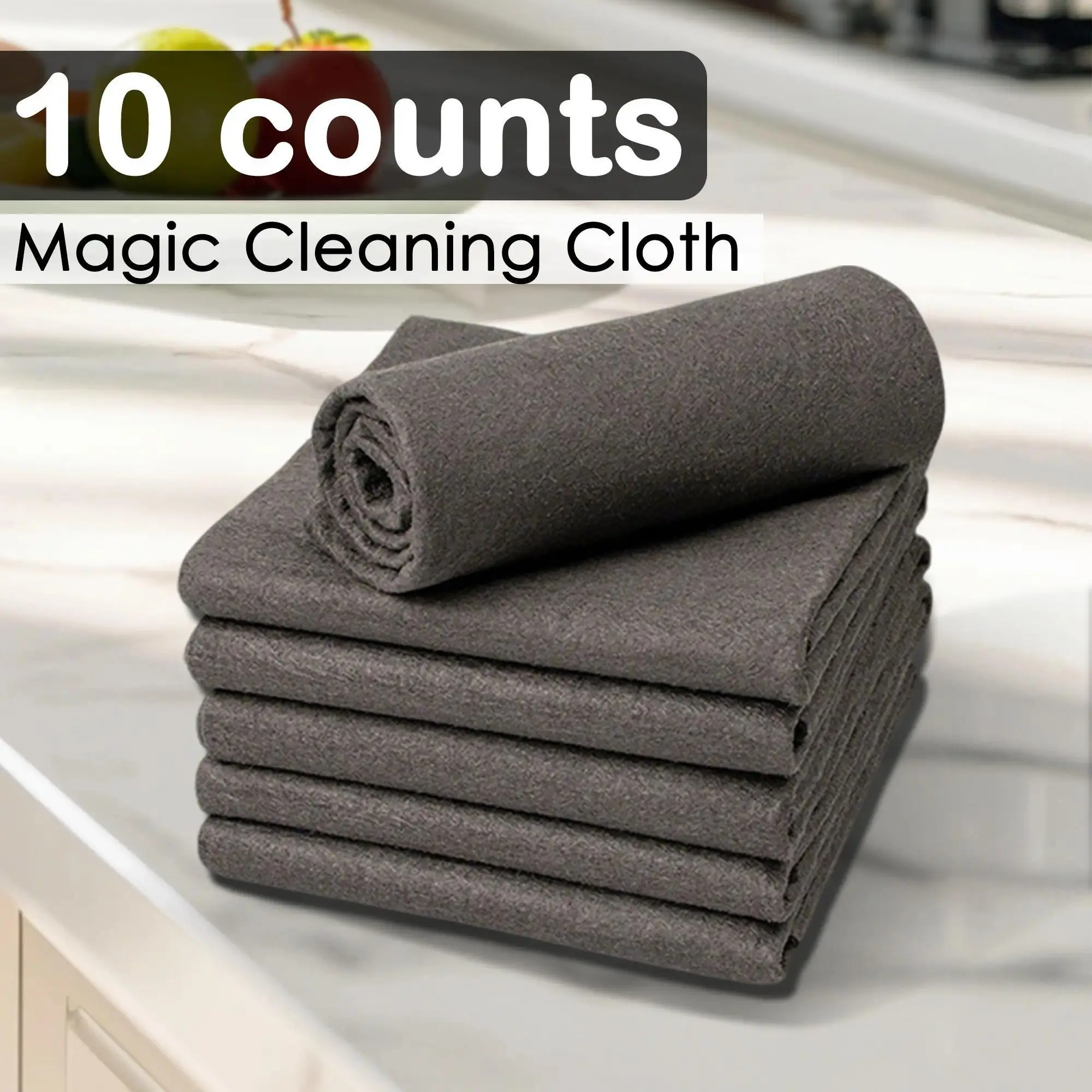 10-Pack Thick Magic Cleaning Cloths, Ultra-Fine Fiber Scratch-Free Wipes, Reusable Magic Fiber Towels, Multipurpose Reusable Towels, Multi-Purpose Cleaners for Glass, Kitchen, Car Windows