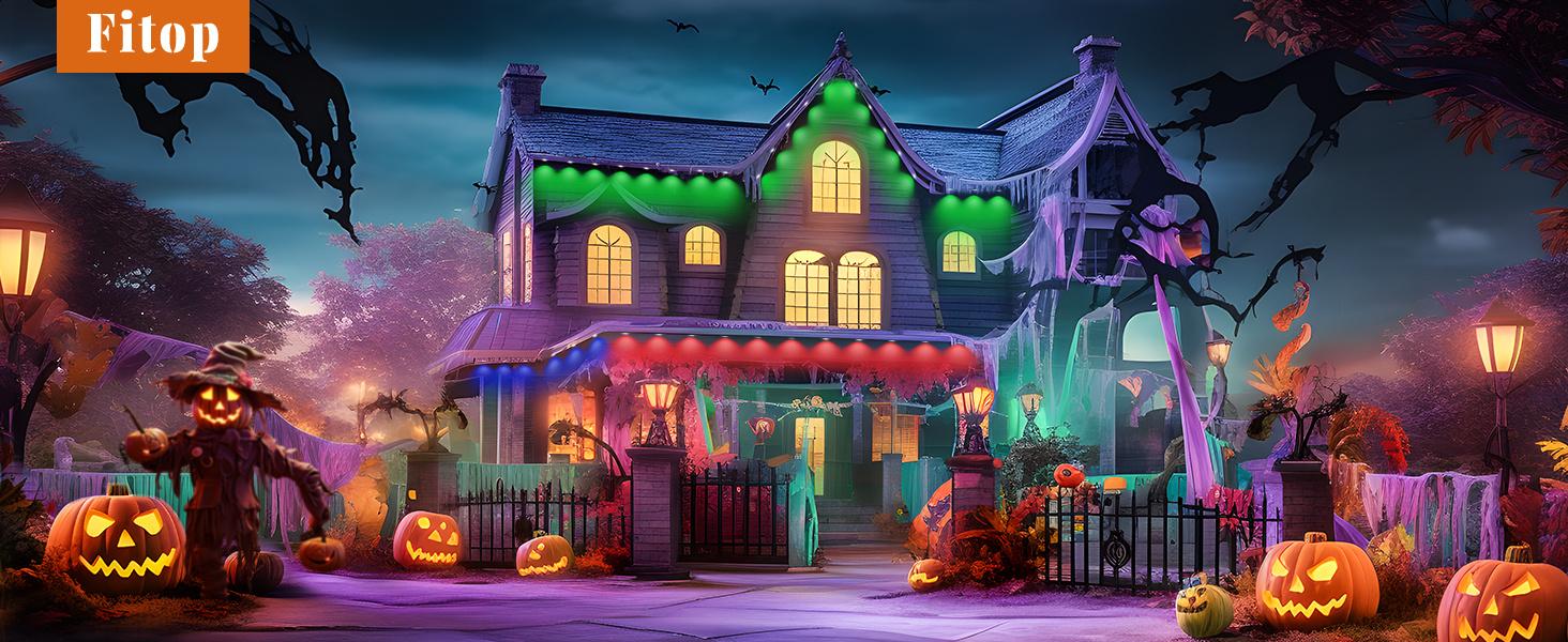 DAYBETTER Permanent outdoor lights smart app remote, RGB + IC smart eaves lights IP67 waterproof, year-round house roof outdoor lighting for Halloween Christmas party, holiday, 60LEDs, 100ft DAYBETTER Permanent outdoor lights smart app remote, RGB + IC smart eaves lights IP67 waterproof, year-round house roof outdoor lighting for Halloween Christmas party, holiday, 60LEDs, 100ft