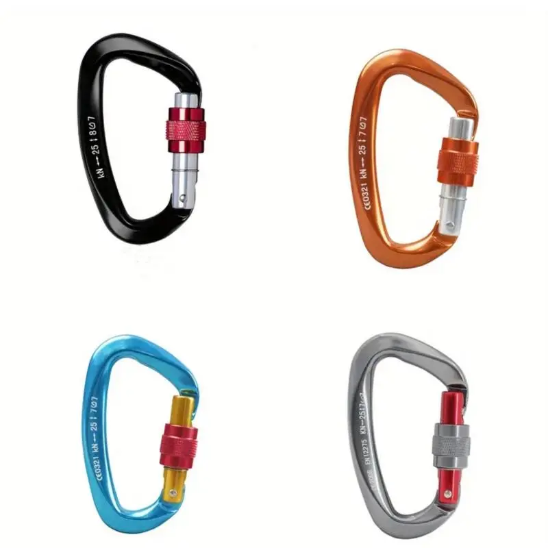 Lockable Hiking Spring Clips with D-Ring Locks, Thread Locks, 25kn Load & Secure Hold - Multipack for Home Improvement, Ladders