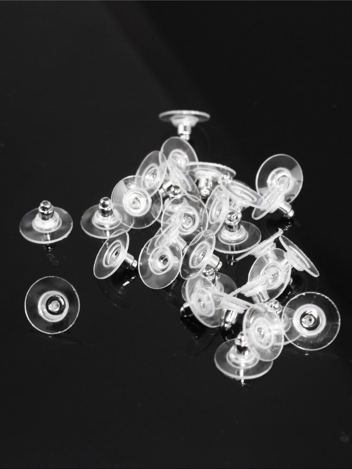 100pcs Solid Color Non-slip Earring Backs for Earrings, Portable and Lightweight Ear Safety Back, Diy Earring Repair Accessories