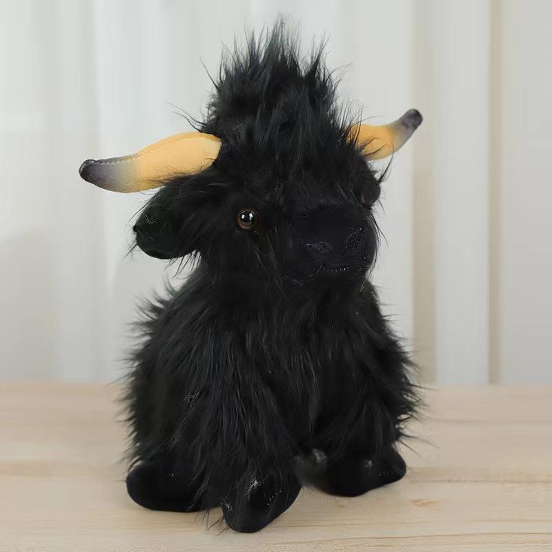 New Highland Cow Simulation Scottish Highland Cow Long Plush Toy Cow Doll in Assorted Colors for Kids Soft Cuddly Material Perfect for Collectors and Children