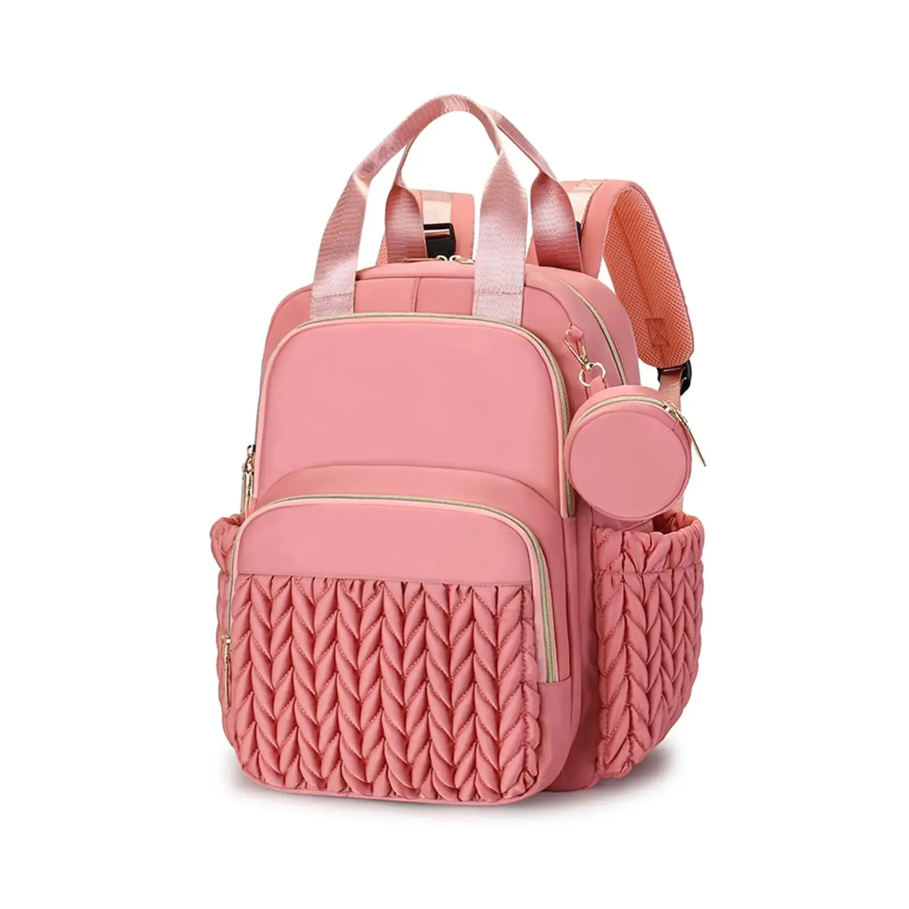 Large Capacity Multifunctional Multi-Layer Mom Mummy Diaper Backpack, Fashionable Insulated Waterproof Shoulder Bag for Outdoor Travel