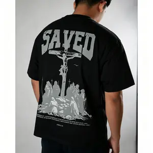 Saved By Jesus Graphic T-Shirt, Classic Casual Unisex Tee ,Comfy Religious Scripture Top (John 3:16),Saved By Jesus Retro Christian Faith Graphic Tee,Christian Aesthetic,Worship Streetwear,Unisex Graphic Casual Short Sleeve Crew Neck, Gift