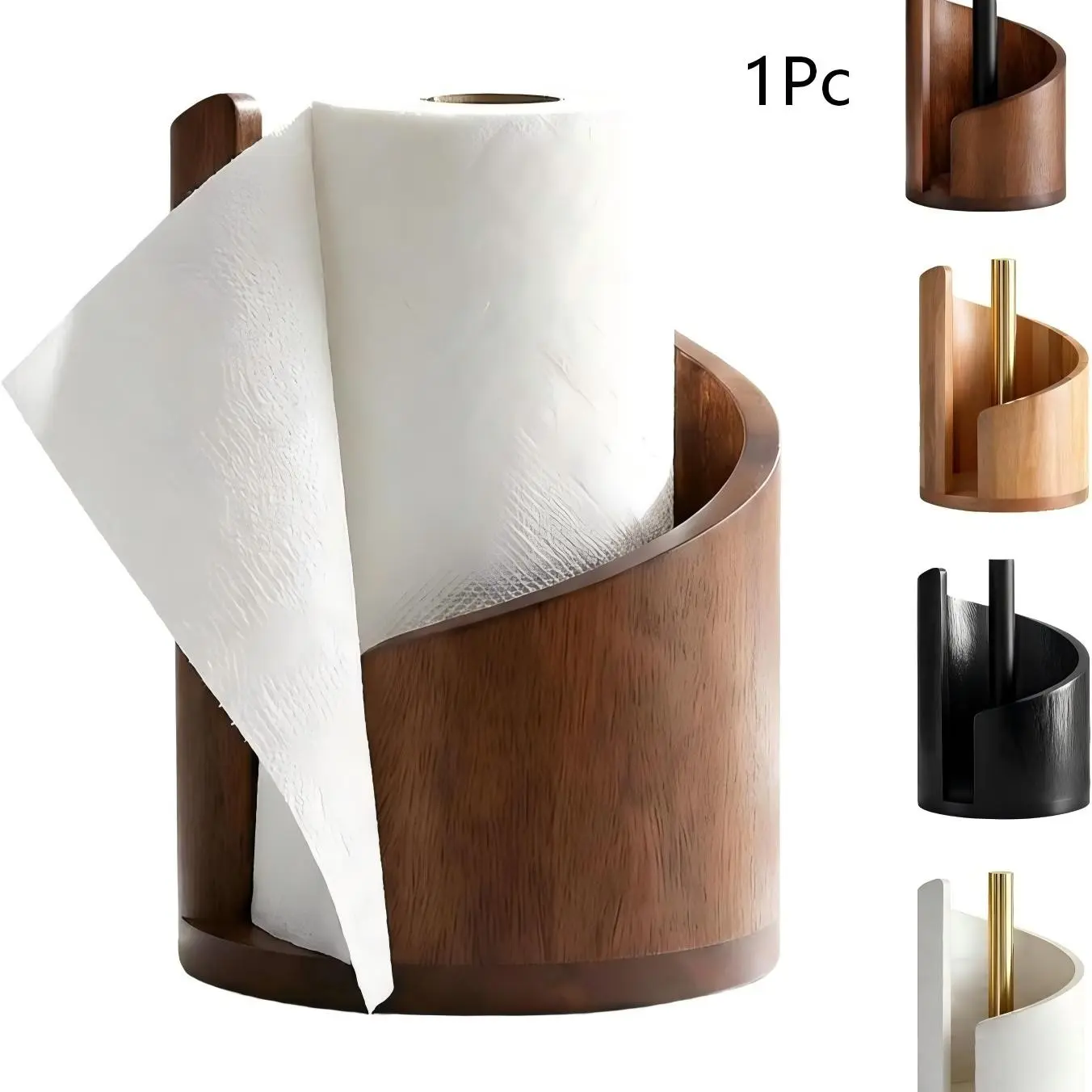 2026 New Mountain Round Base Paper Holder, Toilet Paper Holder, Countertop, Natural Mango Wood Base and Iron Stand, Kitchen Paper Storage, Table Placement, Home Decor, Tissue Holder