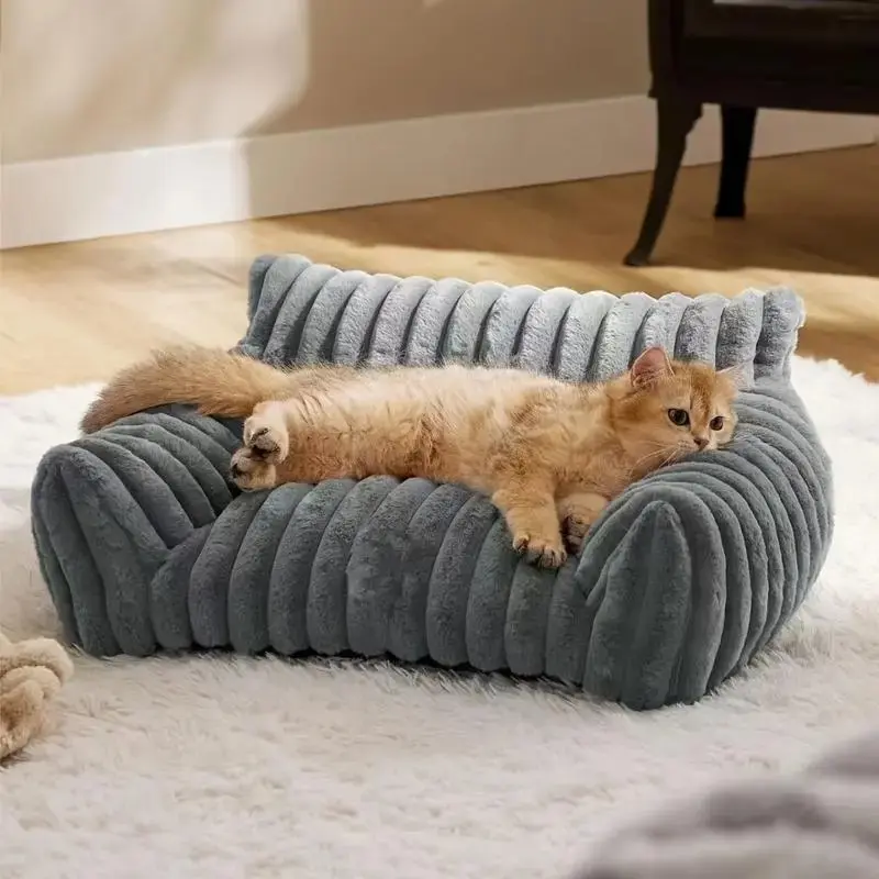 🛏️ Pet Sofa Bed｜Detachable Washable Plush Cat Dog Couch Bed for Small Medium Large Dogs and Cats, Indoor Four-Season Sleeping Nest