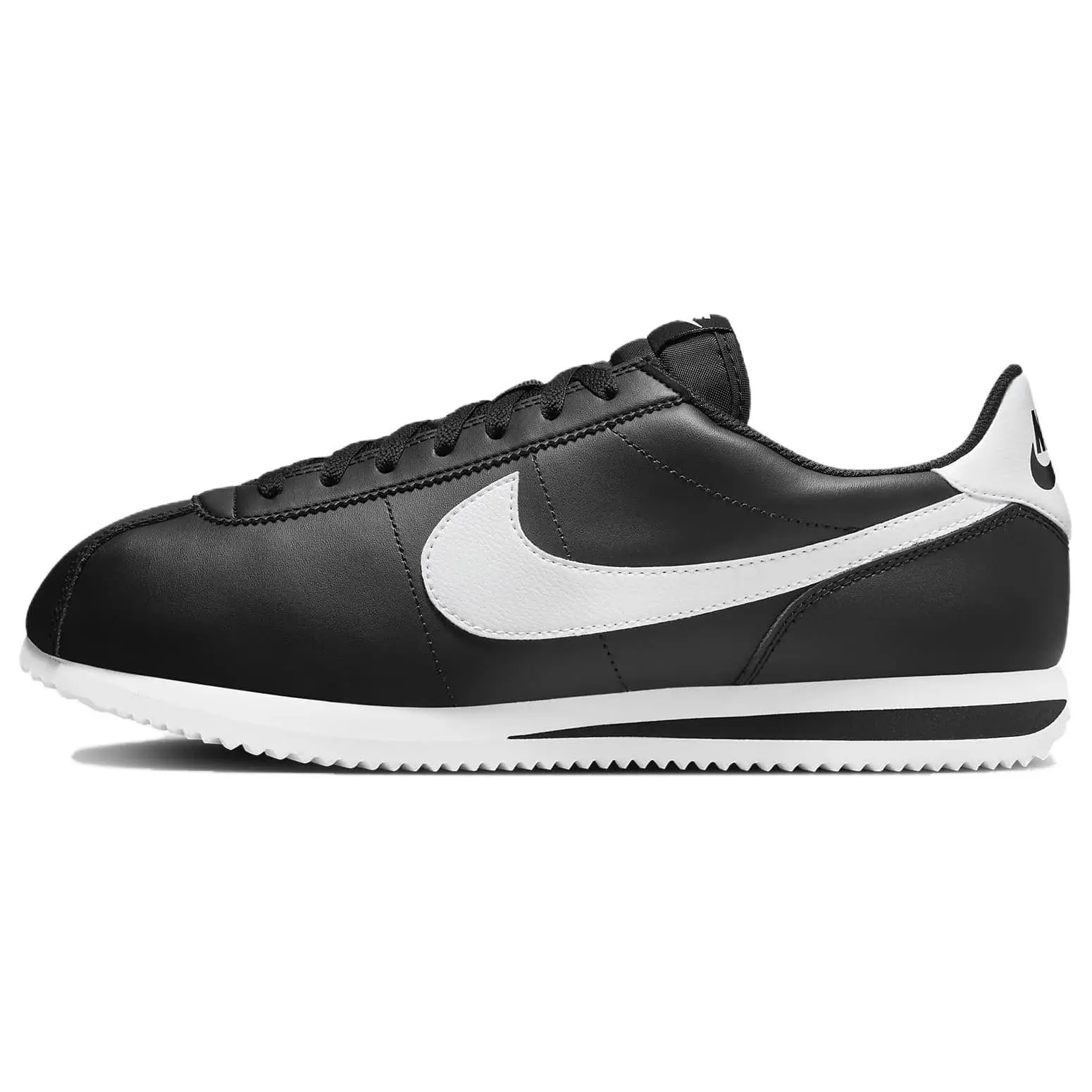 Nike Cortez Men's Comfortable Lightweight Low-Top Casual Sneakers in Black and White Verifiable, with credentials and supporting global authentication