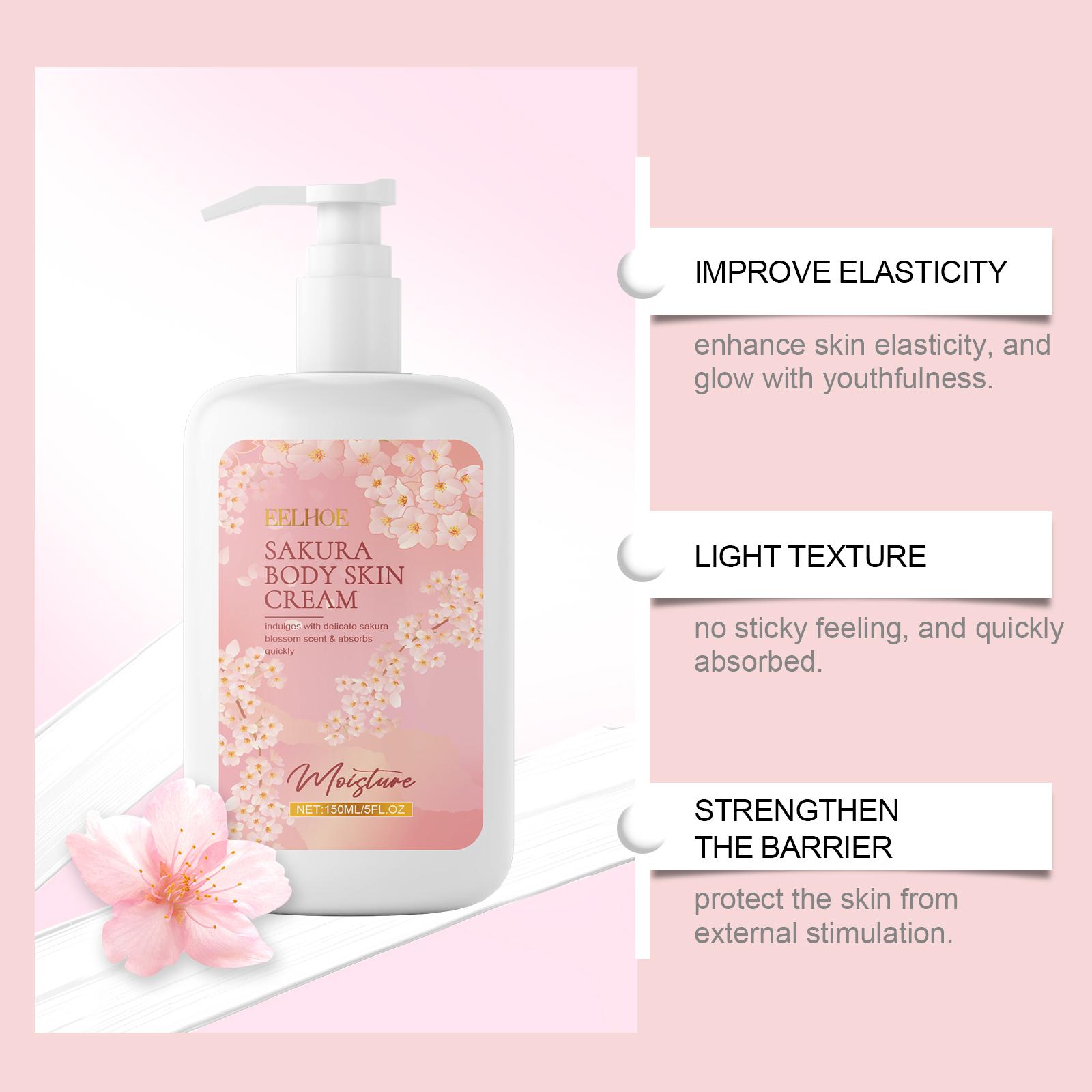 EELHOE Cherry Blossom Hydrating Body Lotion Hydrating Skin Delicate And Smooth Body Moisturizing Cream Moisturizer Repair mom gift