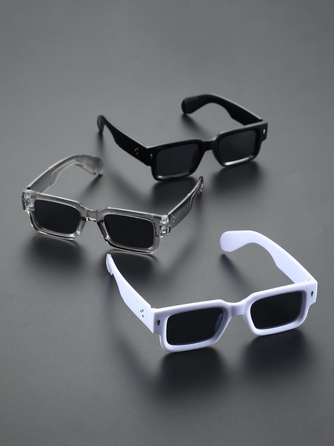 Unisex Simple Style Tinted Lens Sunglasses, Trendy Casual Sunglasses for Everyday Use, Fashion Accessories for Outdoor Activities