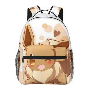 Anime Eevee3 Printed Backpack, Cute School bag for Girls Boys Teens, Cartoon Backpacks Kawaii Kids Lightweight backpack with adjustable straps Bookbag, Travel, School, College, Work, Backpack, Daily Use
