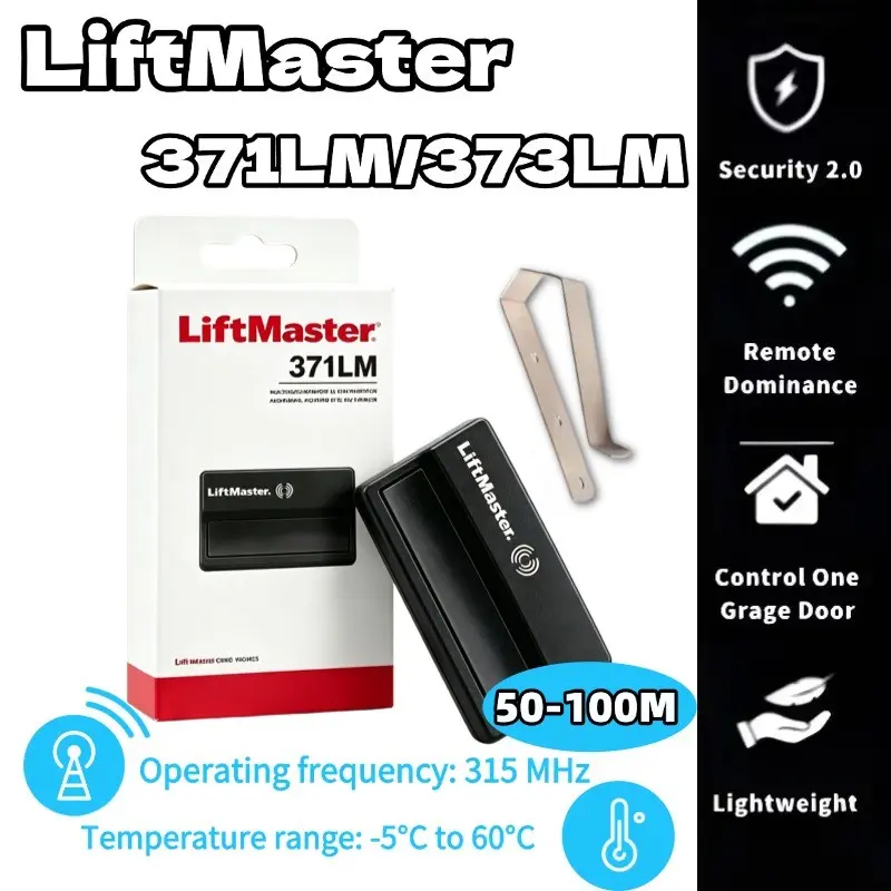 Liftmaster 371lm Single Button, 373lm Triple Button Garage Door Remote, Rolling Code Wireless, 315/390mhz Transmitter, Security+ 2.0