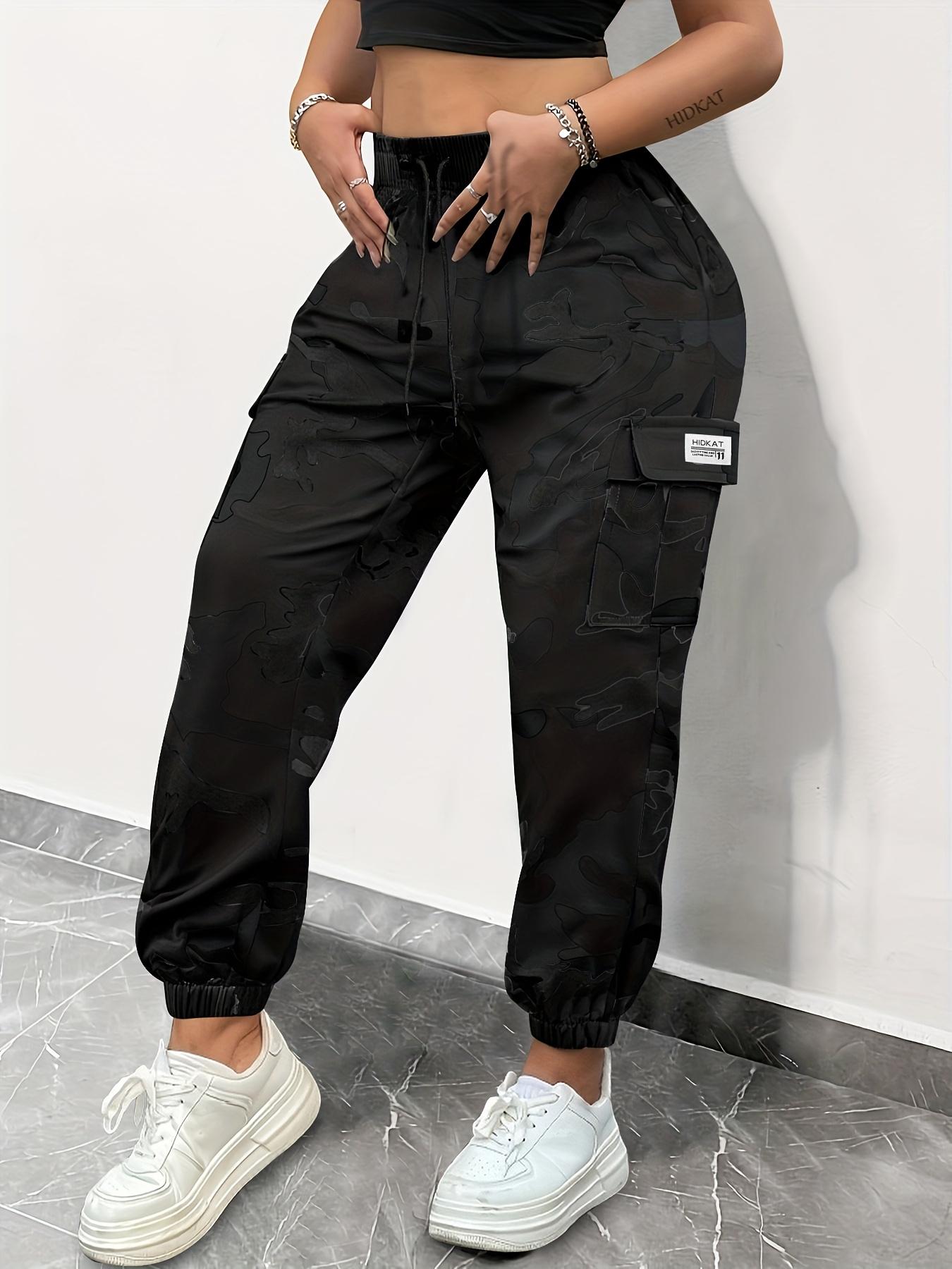 Trendy Camo Jogger-Style Cargo Pants for Women, Comfortable Loose Fit with Drawstring Waist, Durable All-Season Design Ideal for Everyday & Outdoor Wear