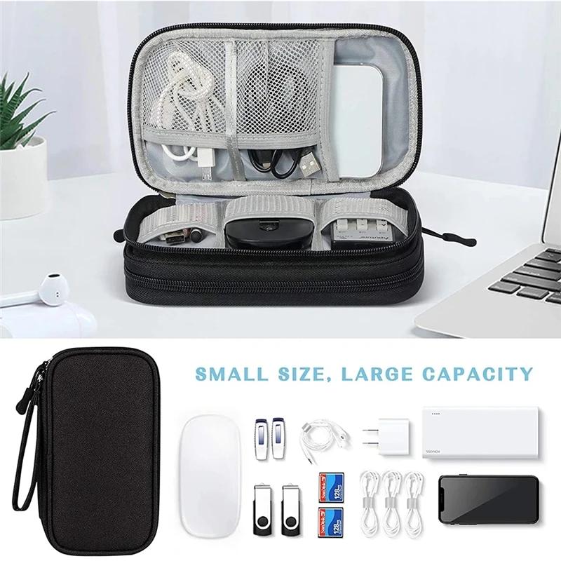 Travel Organizer Bag Cable Storage Pouch Carry Case Portable Waterproof Double Layers with random internal layout