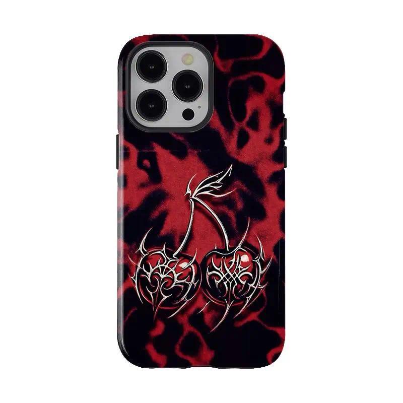 Dark Gothic Thorn Skull Punk Rose Heart Style Phone Cases For iPhone 17 16 15 14 13 12 Promax Pro Plus, Double-layer hard shell protection,best Gift