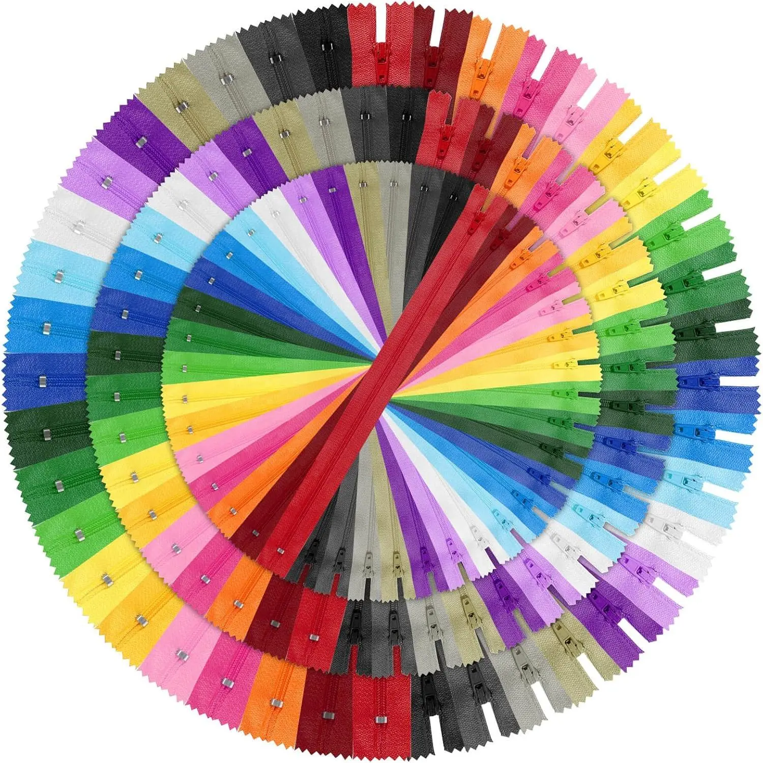 Nylon Zippers in  Lengths and Colors - Bulk Zippers for Making Bags, Pouches, Pillow Covers & Sewing Crafts Projects