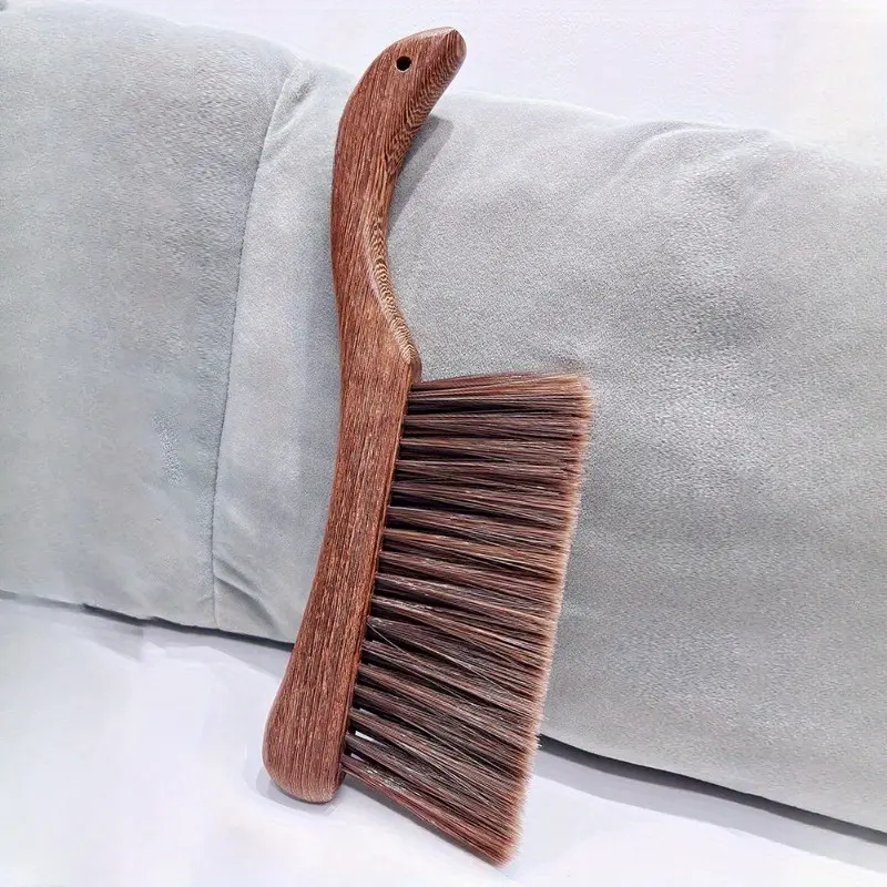 1-Piece Wooden Soft-Bristle Dusting Brush / Pet Hair Broom / Bed Brush — Natural Wood Handle Broom for Deep Cleaning — Suitable for Sofas, Beds, Tables, and Cars Household Cleaning Tool